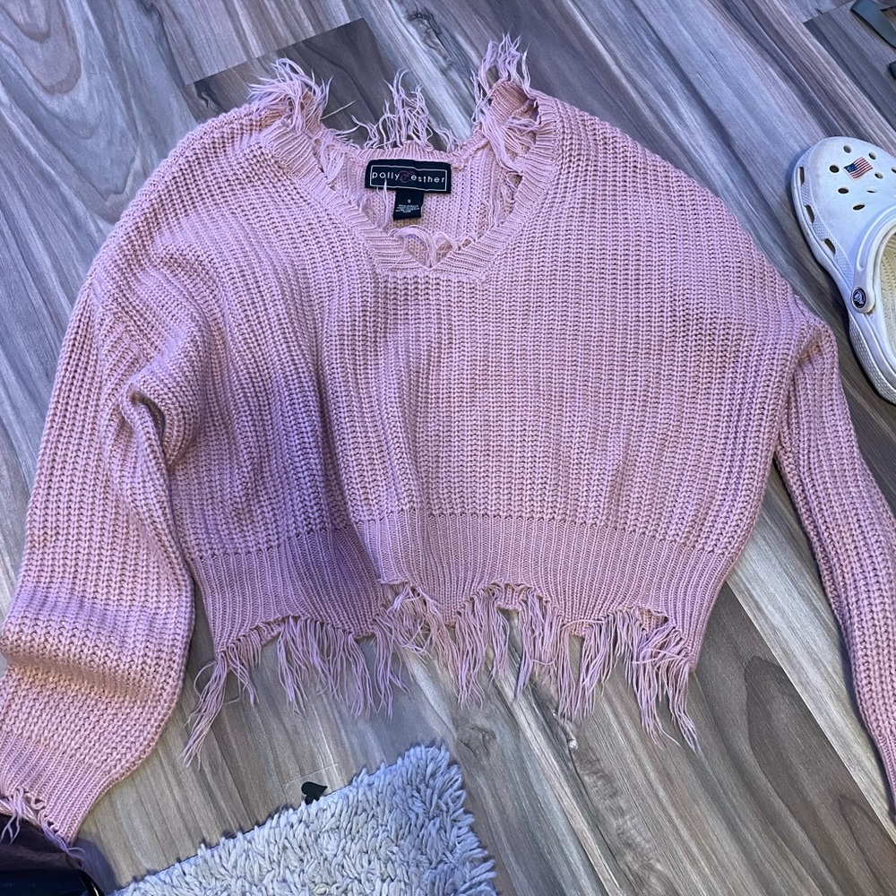 polly & esther pink sweater